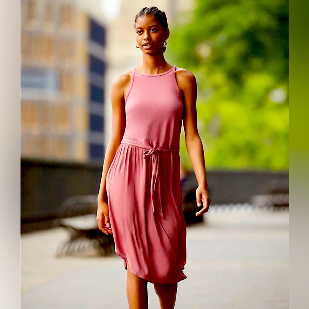 LOFT Mauve  Sleeveless Tank Midi Dress Size 6P
